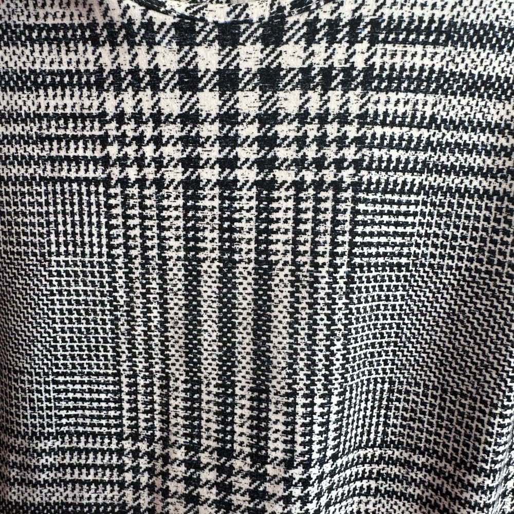 J.McLaughlin Houndstooth Plaid Urban Chic Sleeveless Shift Dress Sz L Stretch - Picture 8 of 9